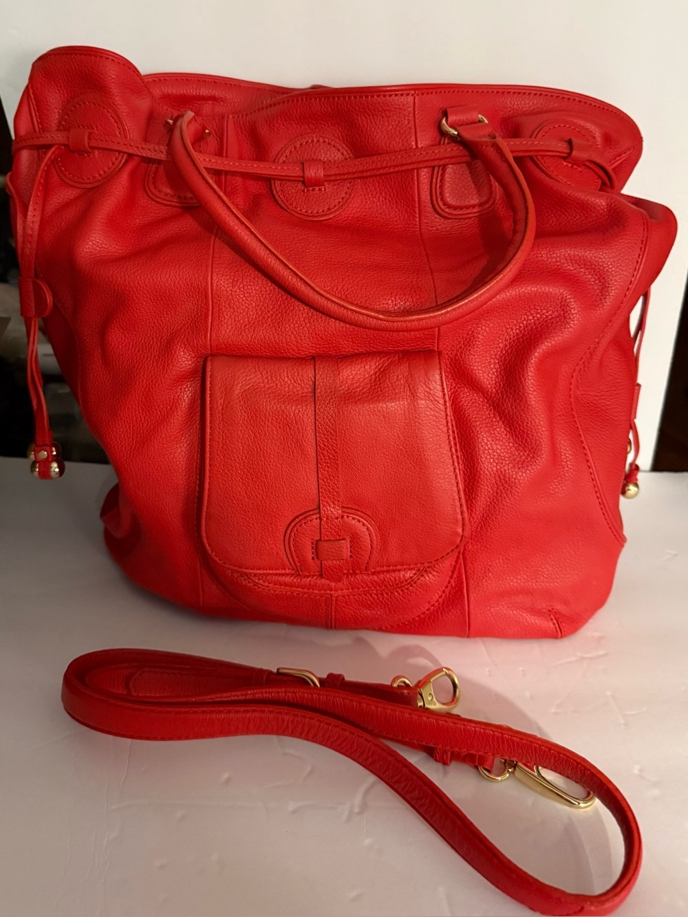Isaac Mizrahi Genuine Leather Tote Bag with Removable Strap